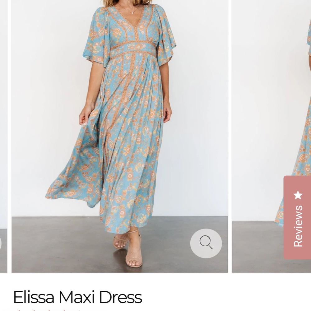 Baltic Born Blue and Orange Floral Maxi Dress